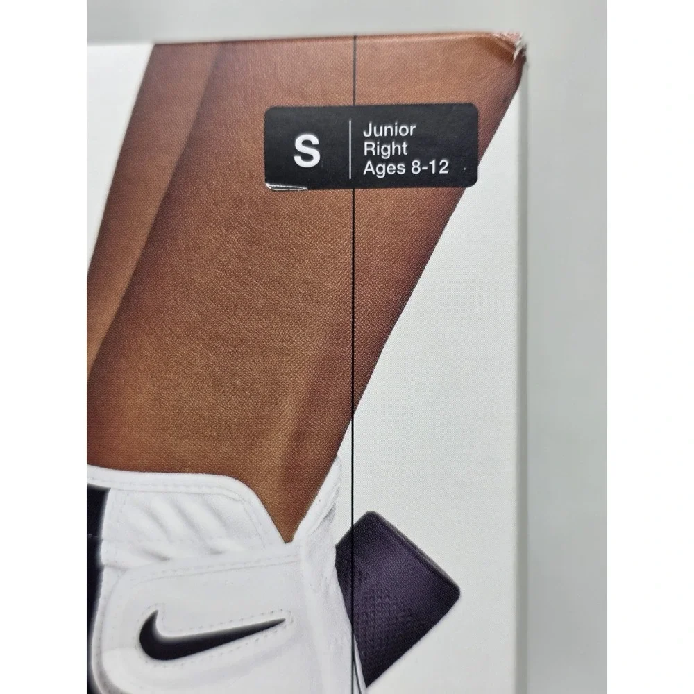 Nike Dura Feel Golf Glove Size Small Junior Right Hand Ages 8-12 White/Black